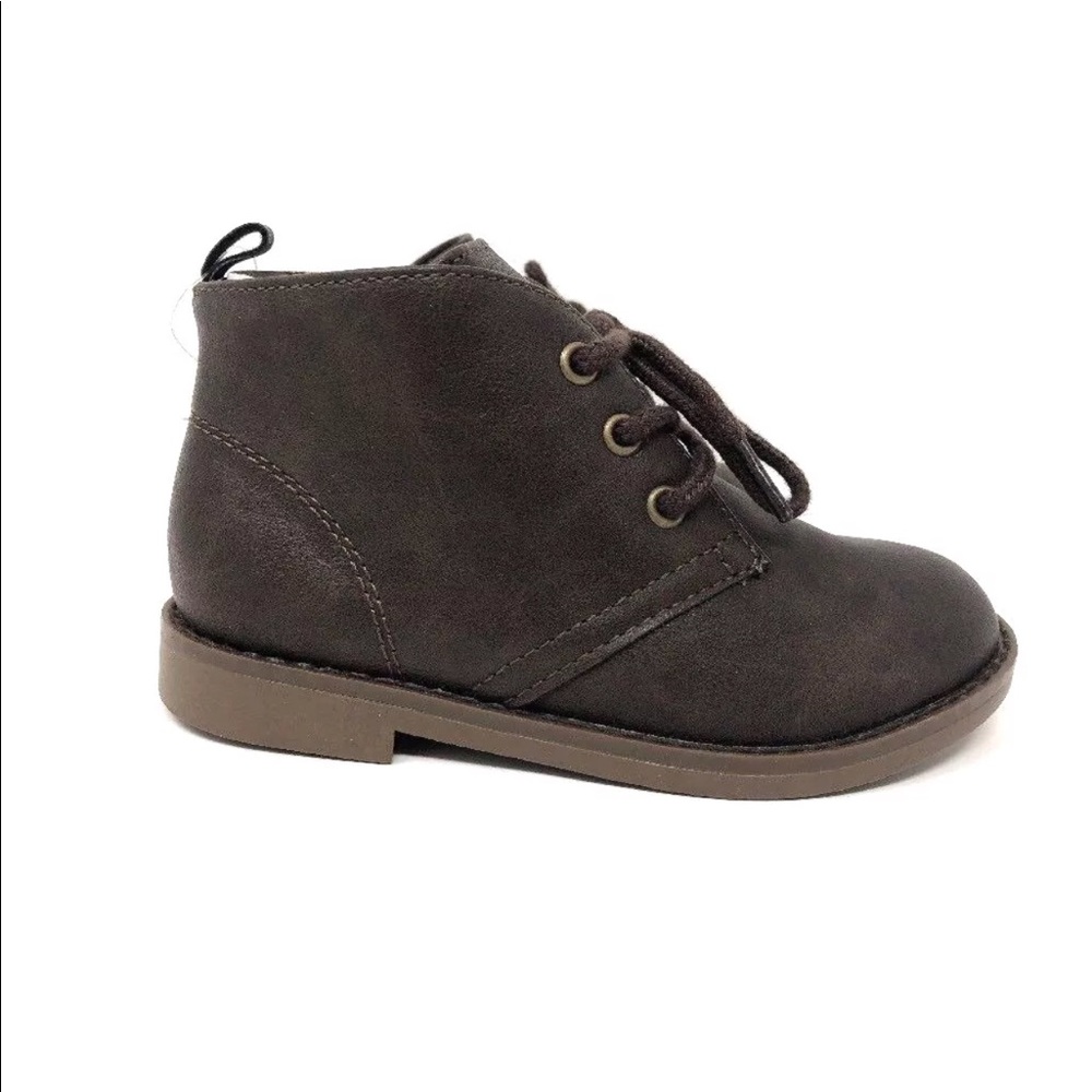 NWT Gap Kids Boy's Faux Leather Brown Desert Boots
